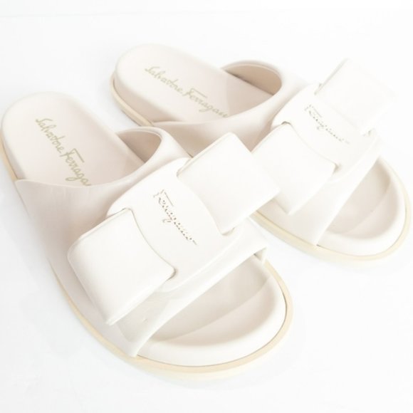 Salvatore Ferragamo Virgil Leather Slides-9W - Picture 9 of 9
